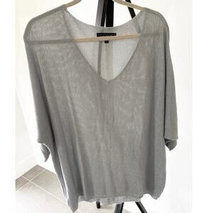 Lightweight Silver Flora ❤️ Ashley Knit Sweater Plus XL Batwing Arms Dressy